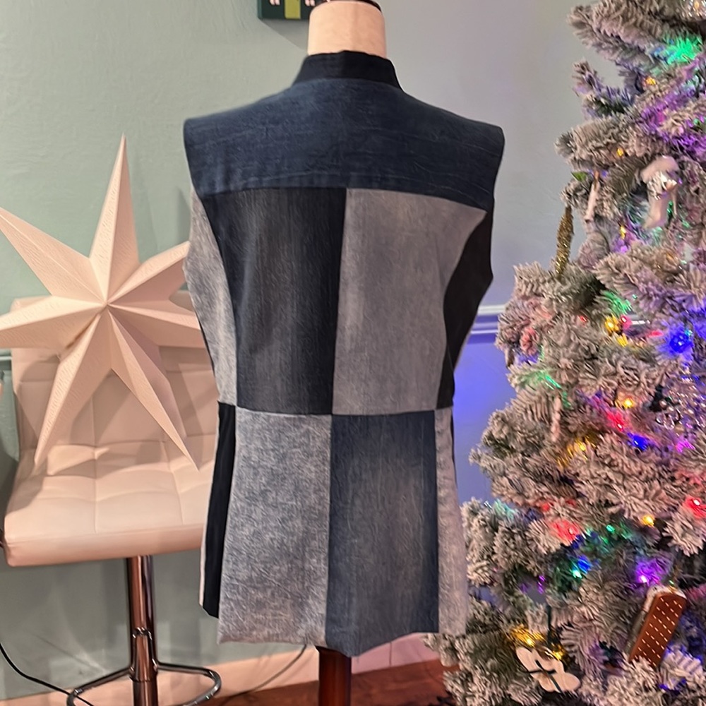 Patchwork Denim Vest - image 5
